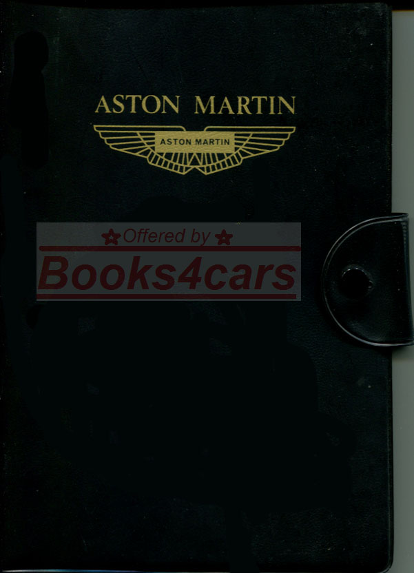 66-69 DB6 Mk1 Owners Manual by Aston Martin for DB 6