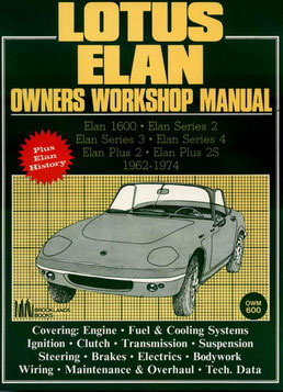 62-74 Lotus Elan Workshop Manual by Autobooks, 168 pages.