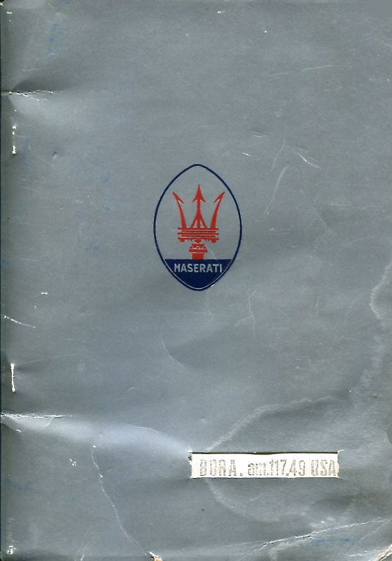 Bora Owners Manual USA supplement by Maserati containing differences from European Spec. 25 pages