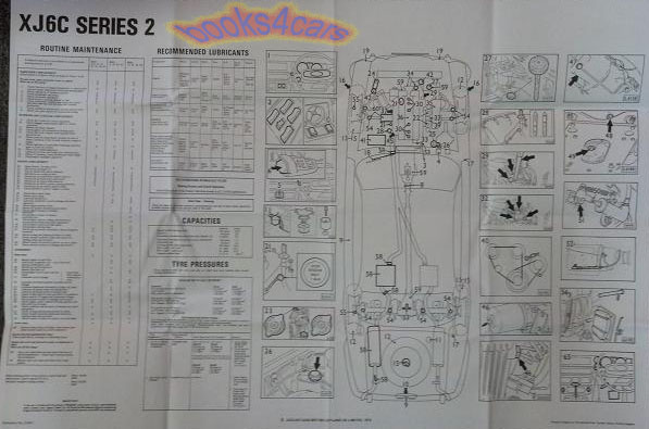 Jaguar Xj6c Maintenance Wall Chart Diagram Service Xj