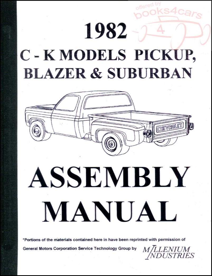 82 CK Assembly Manual Truck for full size C/K Suburban Blazer Pickup by Chevrolet & G.M.C. 1,555 pages