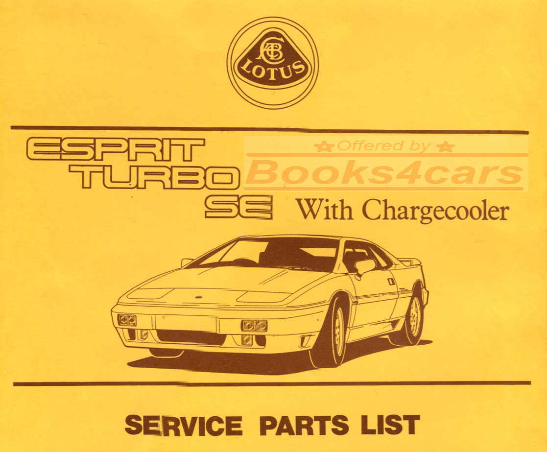 83-87 Esprit Turbo parts manual by Lotus
