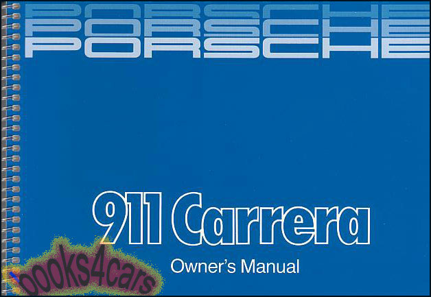 85 911 Carrera Owners Manual by Porsche