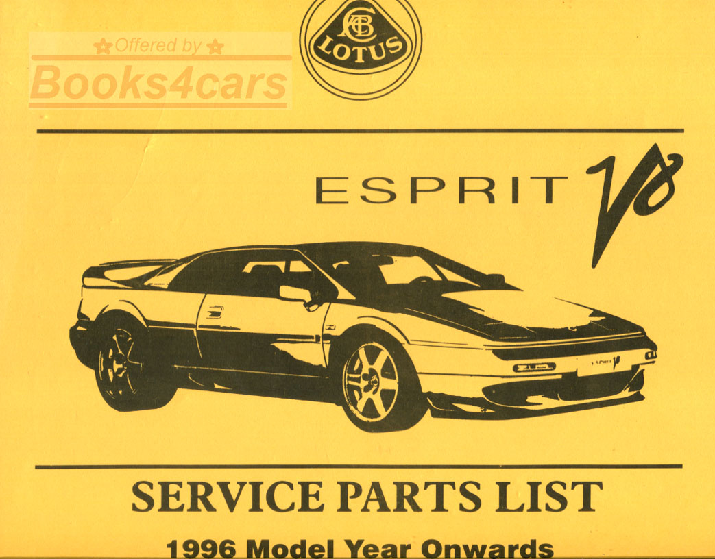 Esprit V8 parts manual by Lotus