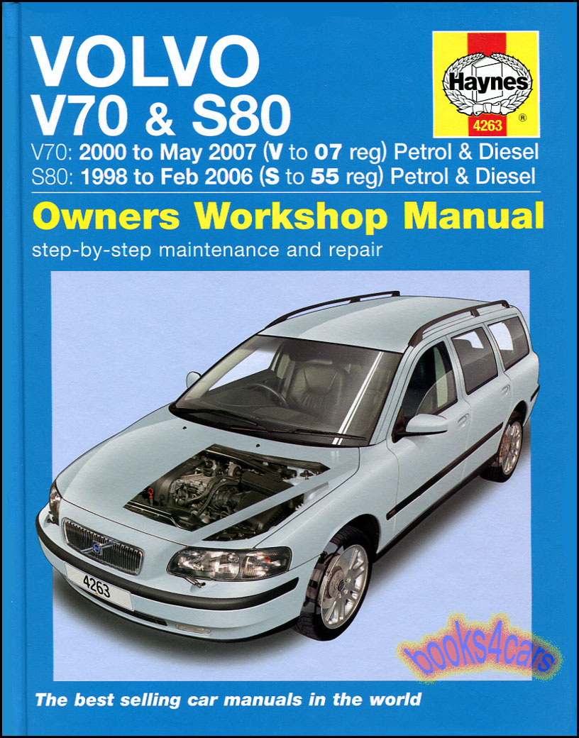 Volvo 98-06 S80 & 2000-07 V70 Shop Service Repair Manual by Haynes covers these engines gas/petrol 2.0 2.3 2.4 2.5 turbo diesel 2.4 does not cover AWD system of XC70 but otherwise applicable