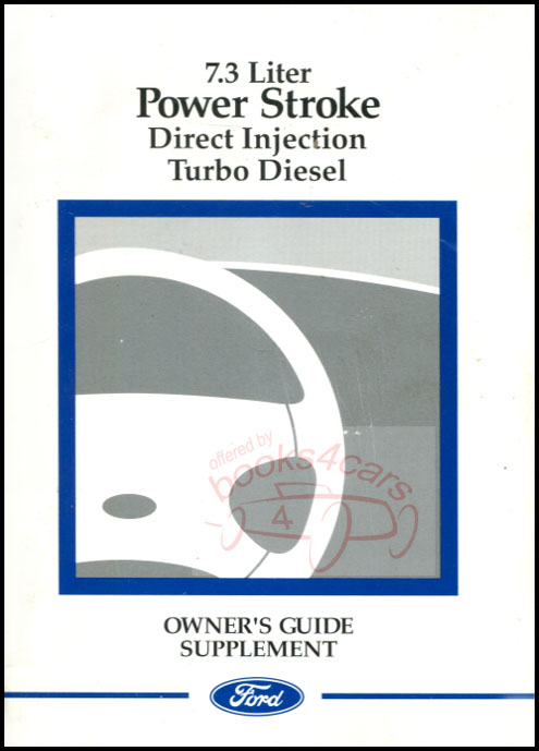 2001-2002 7.3L Direct Injection Turbo Diesel owners manual supplement by Ford Truck F250 F350 Econoline E250 E350 E450 F450 F550 Medium Heavy Super Duty