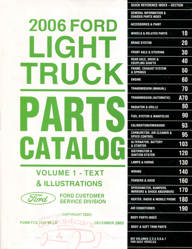 2006 Econoline Van E150 E250 E350 & E450 Super Duty Parts Manual by Ford Truck
