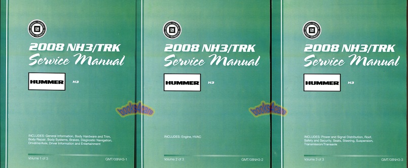 2008 H3 shop service repair manual set by Hummer