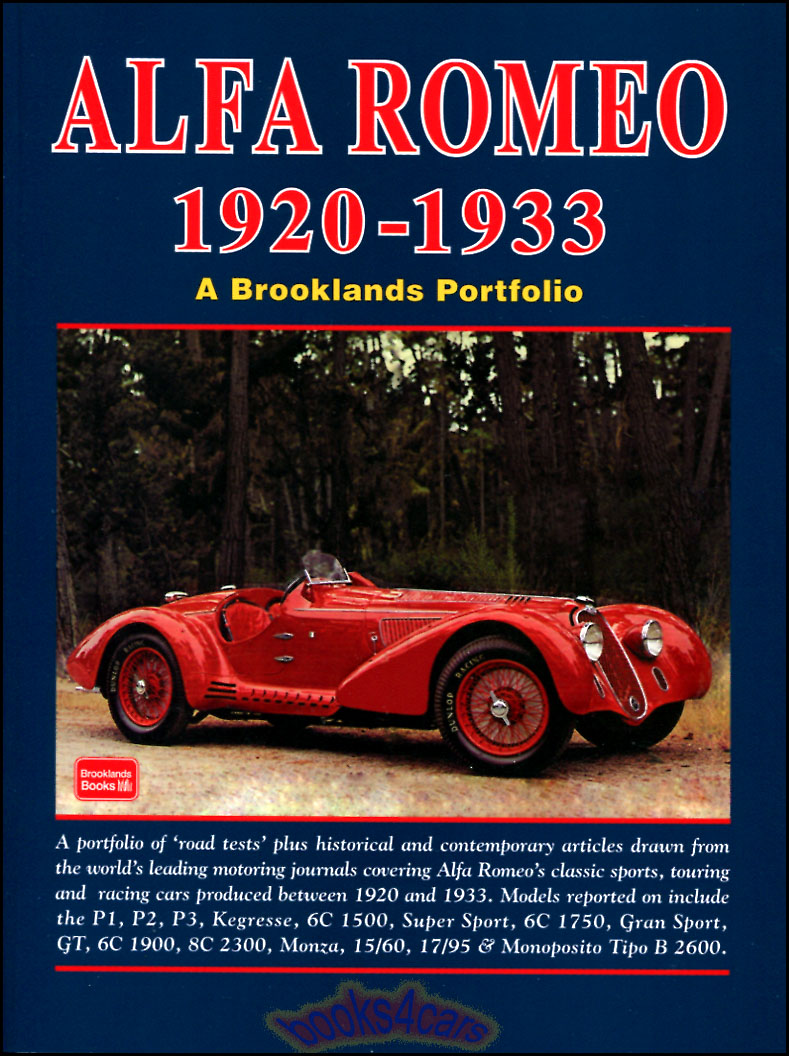 20-33 Alfa Romeo 176 pages about 1920-1933 Alfa's compiled into Portfolio book form by Booklands 176 pages