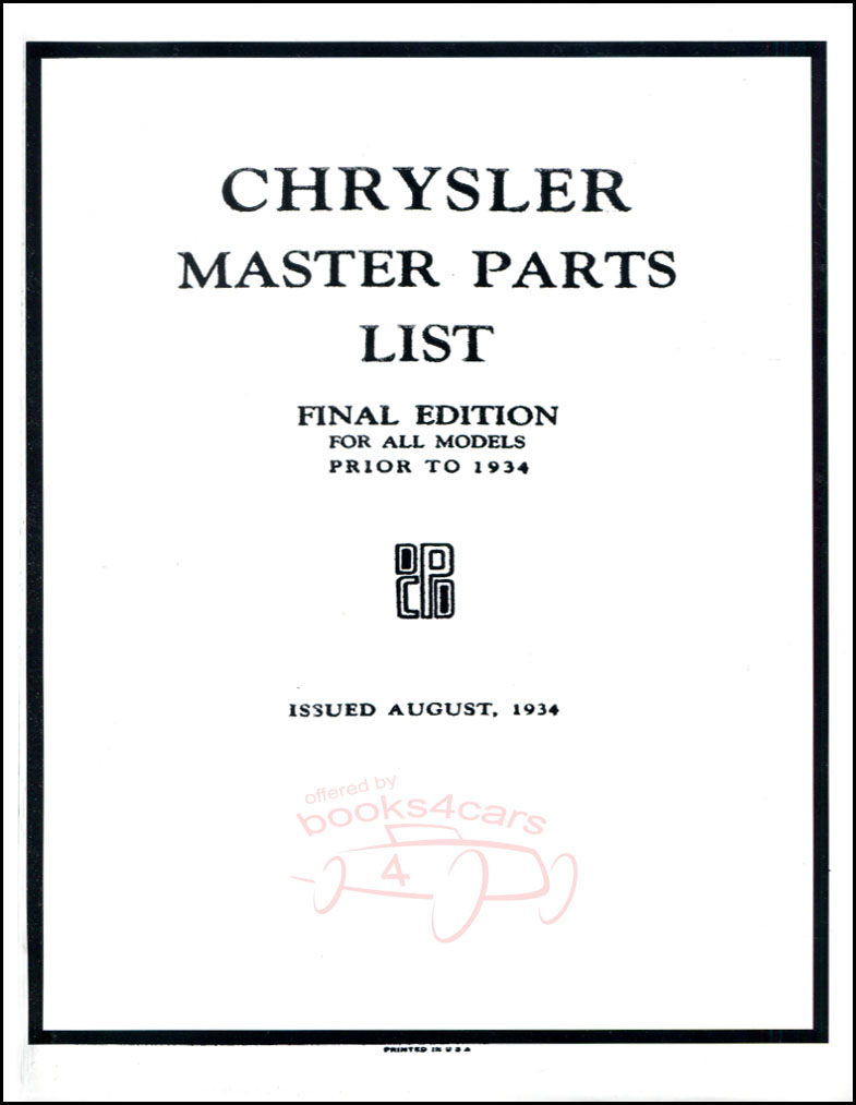 24-33 Parts manual over 650 pages by Chrysler