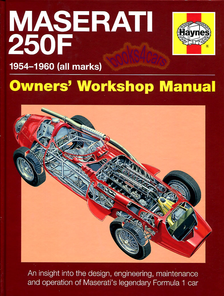 view cover of 1954-1960 Maserati 250F Haynes Manual 156 pages hardcover