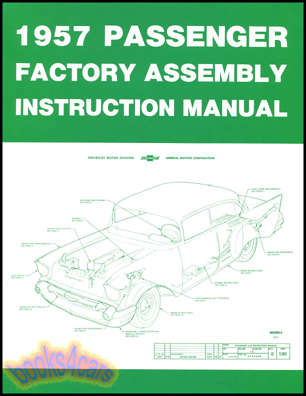 57 Assembly manual for 1957 passenger car, by Chevrolet