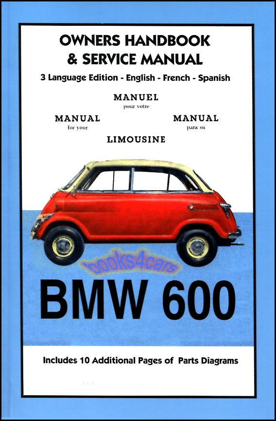 57-59 BMW 600 Owners Manual 80 pages by BMW