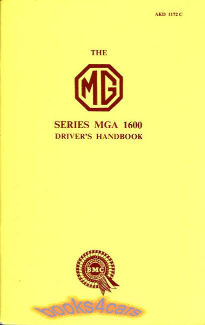 60-61 MGA 1600 owners manual drivers handbook by MG