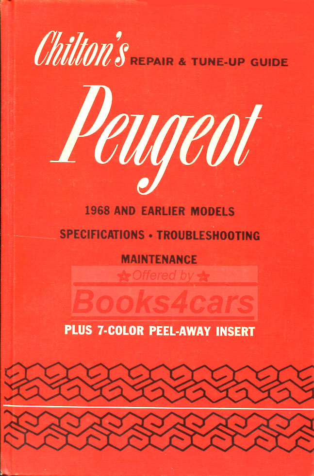 52-68 Peugeot Shop Service Repair Manual By Chilton 403 404 & more