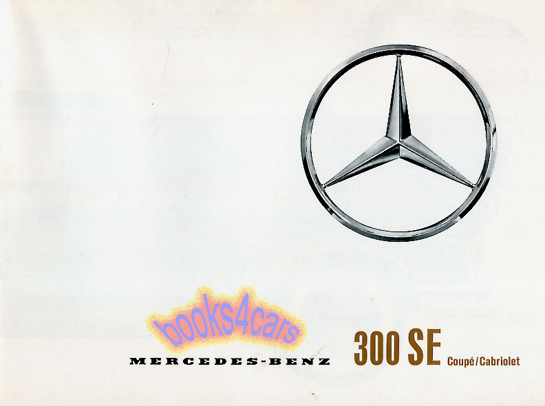 62-67 Mercedes 300SE Coupe & Cabriolet Convertble W112 Sales Brochure