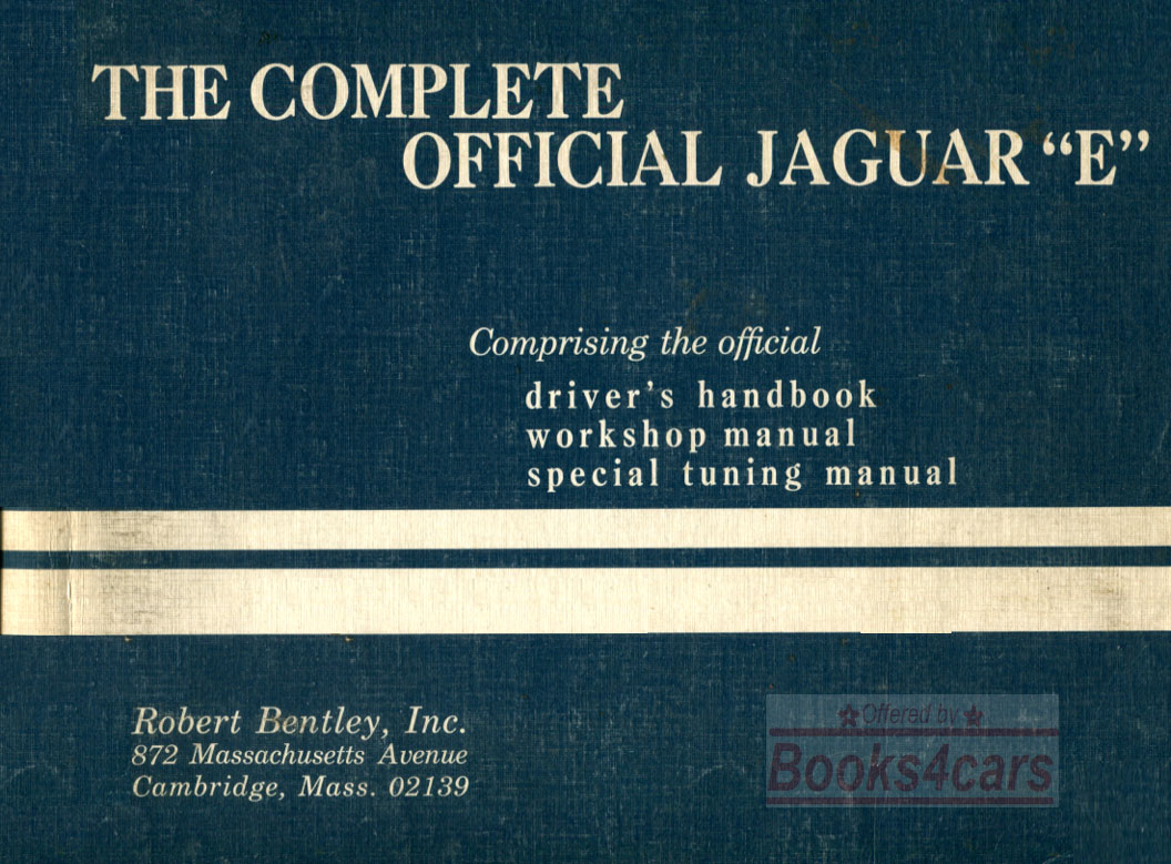 Complete Official Jaguar 'E' by Robert Bentley for 3.8 and 4.2 series 1 and 2 used shop service repair manual for E-type XKE Jaguar