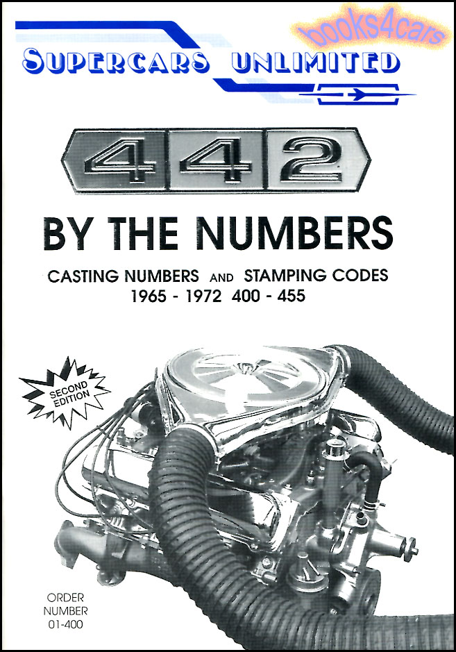 65-72 Oldsmobile 442 by The Numbers Casting Numbers & Stamping Codes illustrated & explianed in great detail by the experts 52 pages