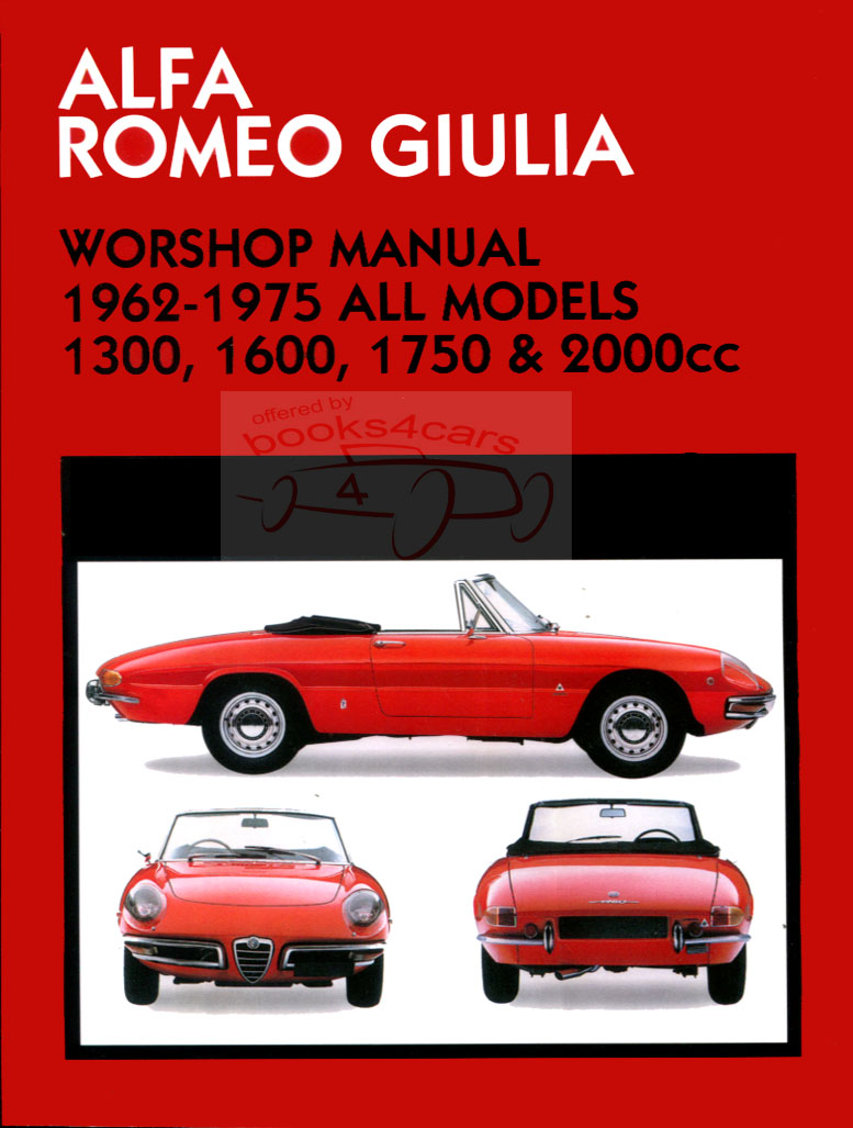 66-83 Shop Service Repair Manual 338 pages by Clymer for Alfa Romeo Spider GTV Super Berlina Junior 2000 1750 1600 1300 105 115