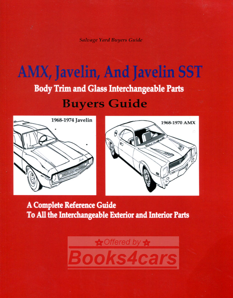 AMC AMX & Javelin Body Trim Glass Interchange Manual buyers guide