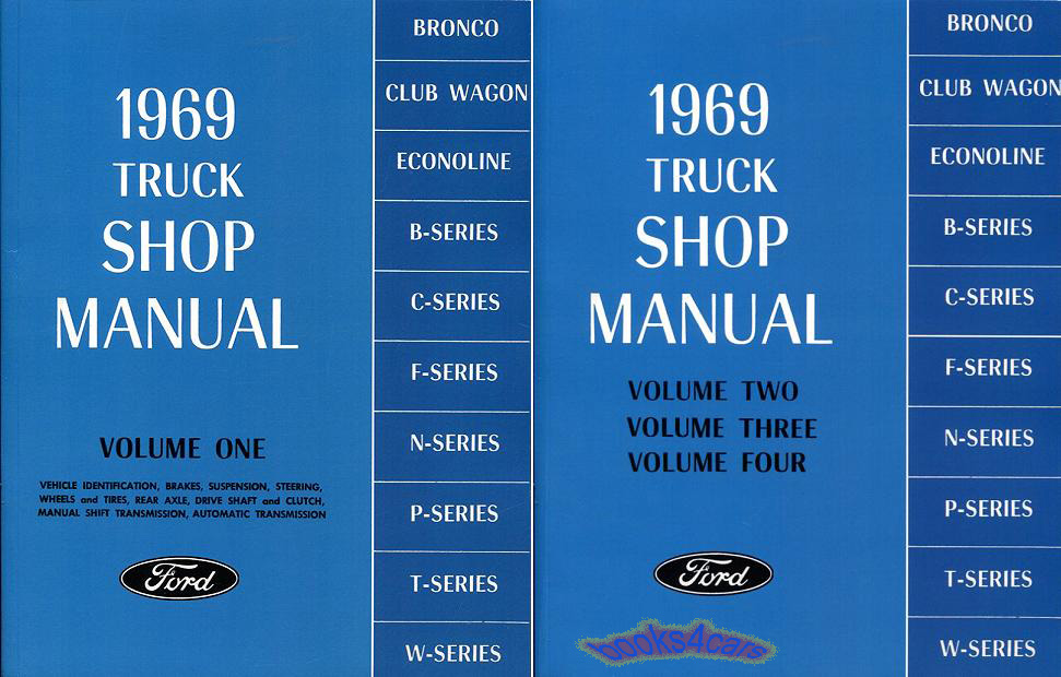 69 Shop Service Repair Manual set for Ford trucks 4 volumes covering all F100 F150 F250 F350 & Bronco