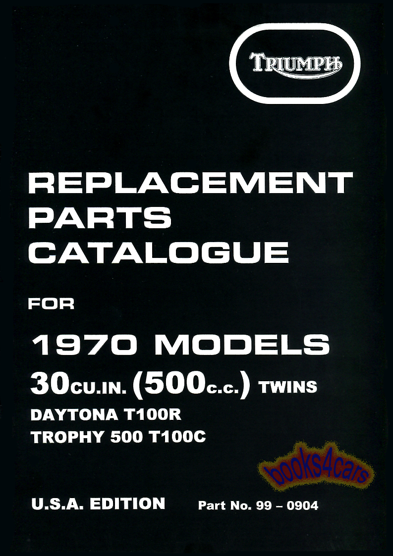 Parts Manual Book 1970 500 US by Triumph