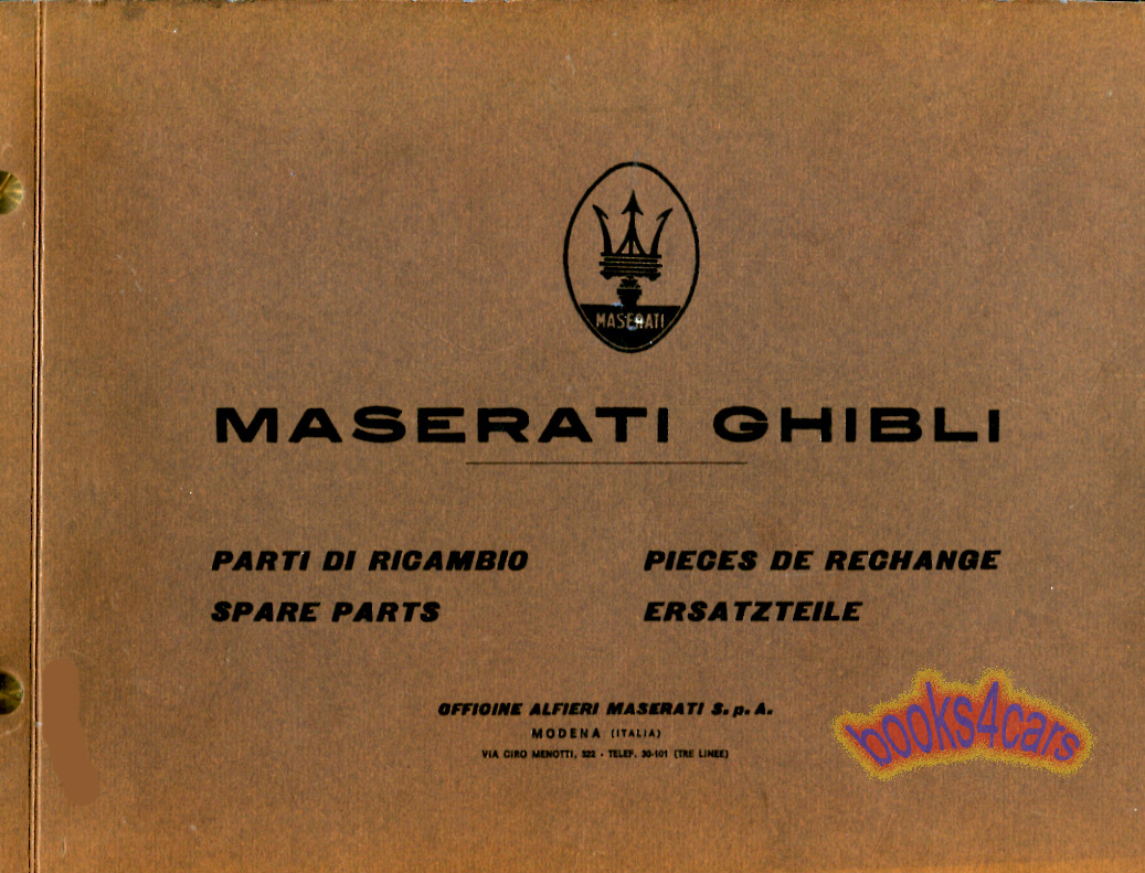 Ghibli Parts Manual by Maserati