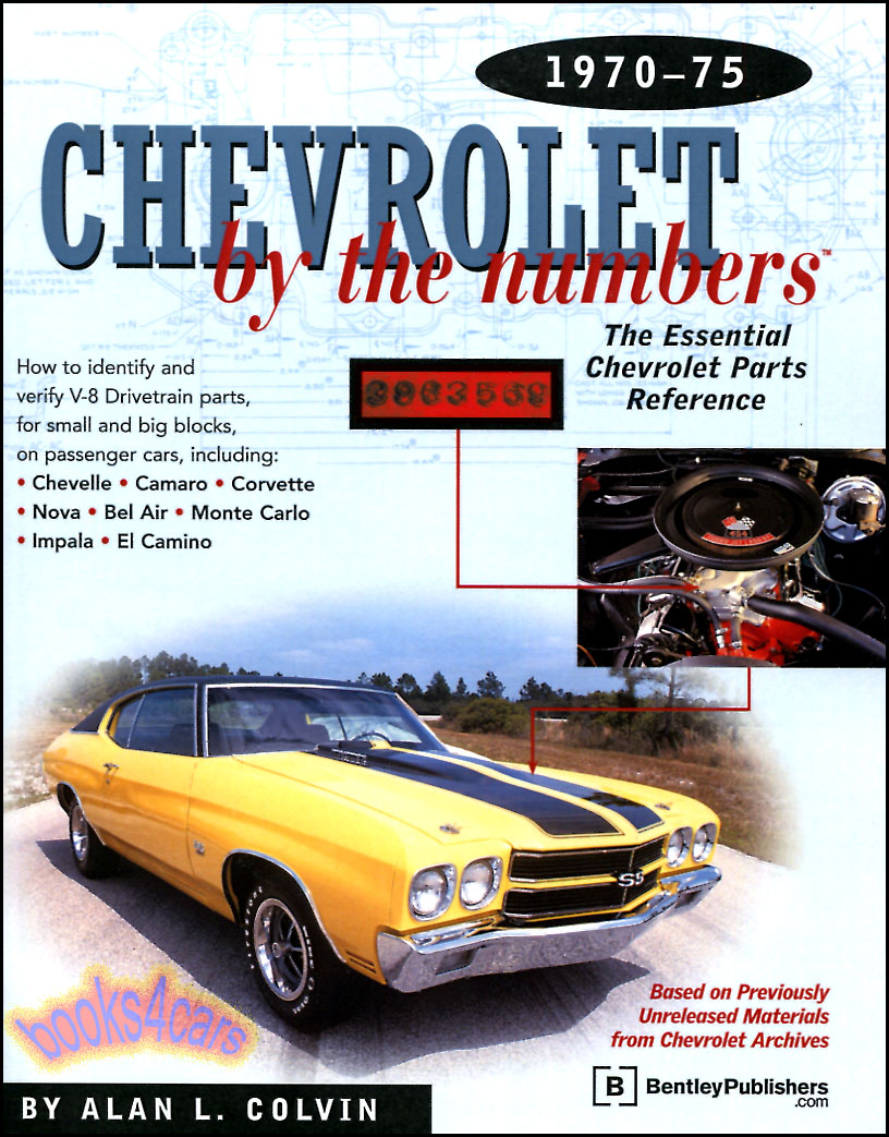 70-75 by the numbers Chevrolet parts id and interchange book good enough to have earned an official Chevrolet part number covering all models including Corvette Camaro Caprice Nova Elcamino Malibu & more..