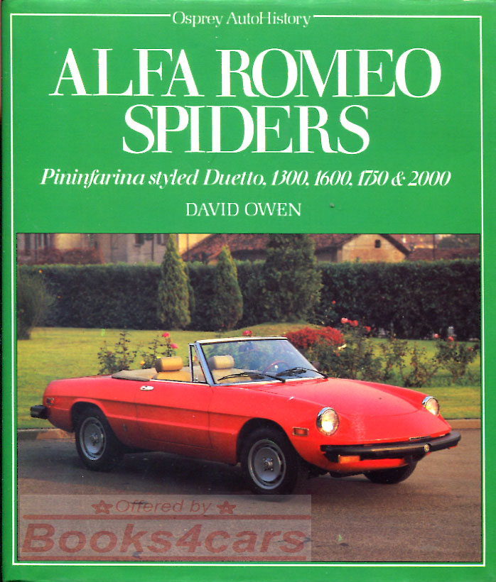 Alfa Romeo Spider Osprey Auto History by David Owen 128 pages