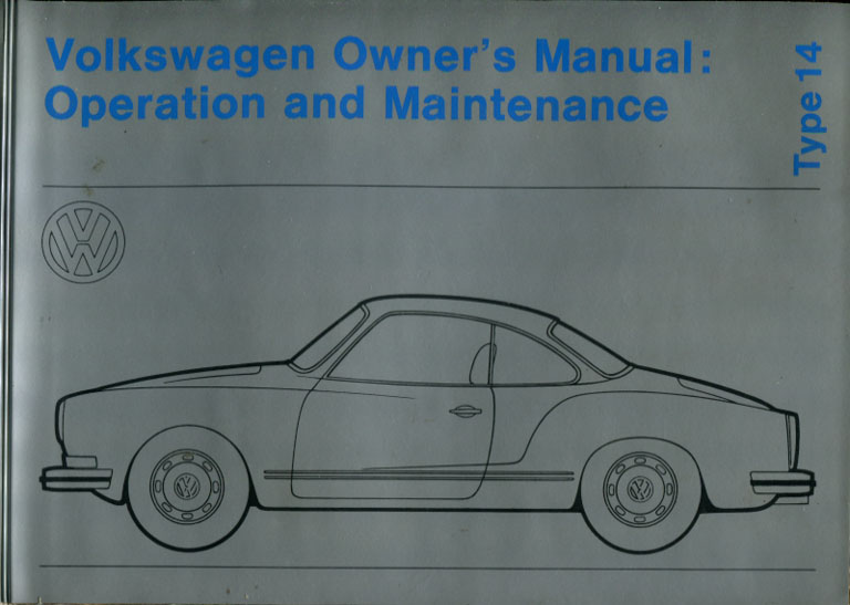 72 Volkswagen Karmann Ghia Owners Manual
