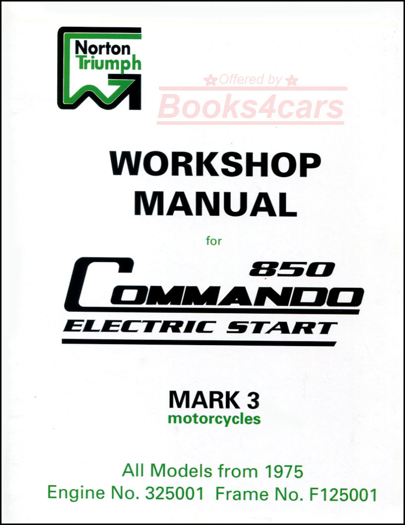 Shop Service Workshop Repair Manual by Norton 850 1975