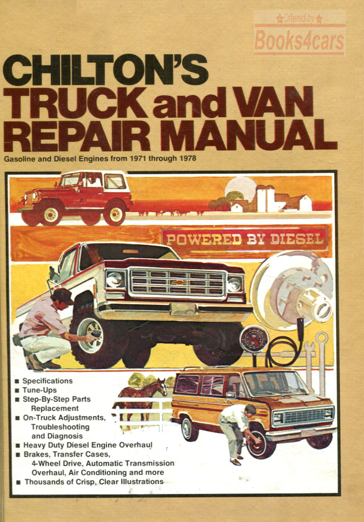 71-78 Chilton's Domestic Truck and Van Shop Service Repair Manual for both Gasoline & Diesel models