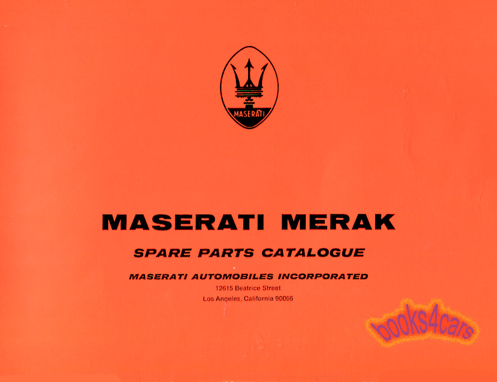 73-80 Merak parts manual for Maserati