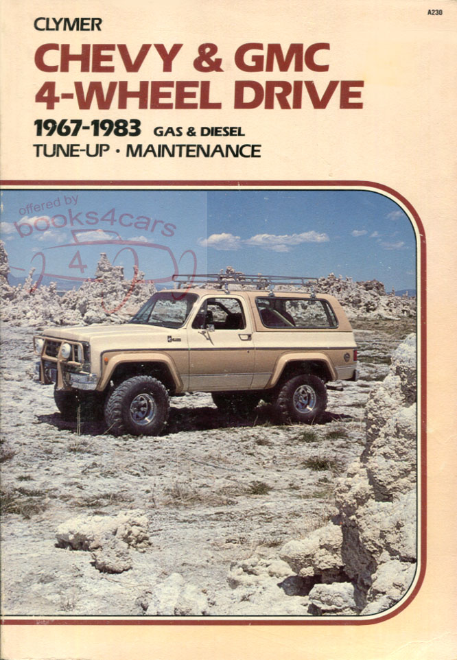 67-87 Chevrolet & GMC 4WD Shop Service Repair Manual covering Blazer & Suburban by Clymer