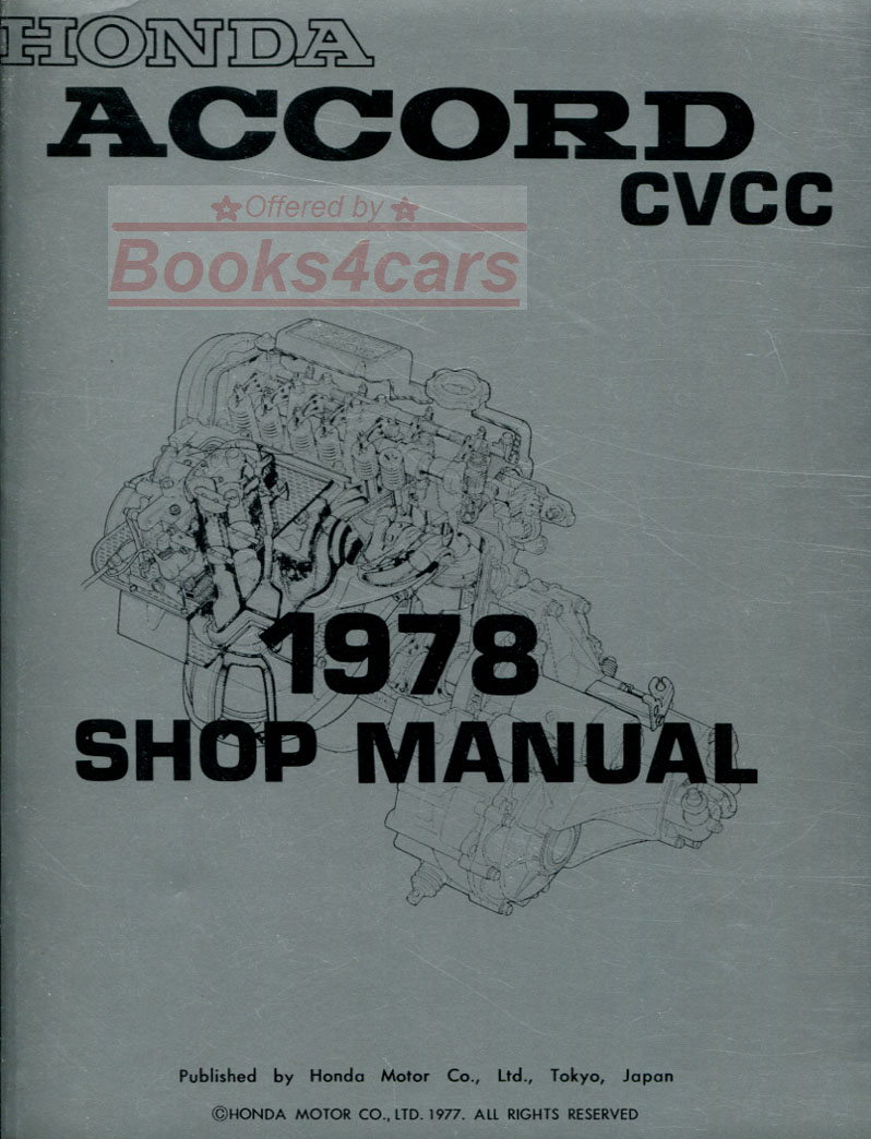 78 Accord CVCC Shop Manual, used factory book