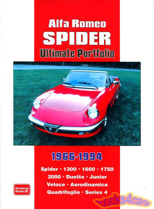 66-94 Alfa Romeo Spider Ultimate Portfolio Specifications road and comparison tests new model introductions updates performance and technical data for Duetto Junior Veloce Quadrifoglio 280 photos 216 pages