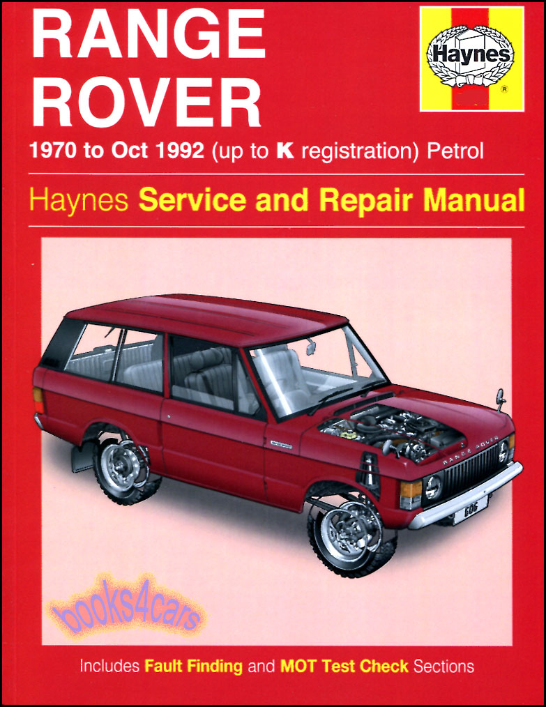 70-92 Haynes Shop Service Repair Manual for Range Rover