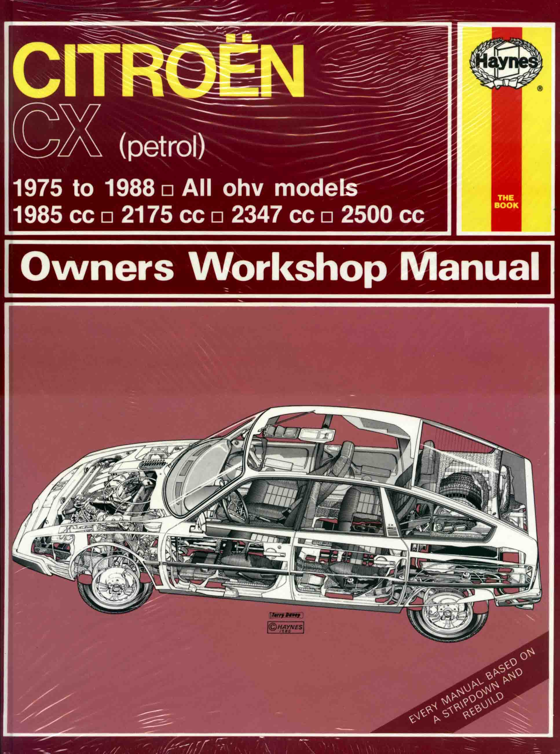 view cover of 75-88 CX Shop Service Repair Manual for Citroen by Haynes includes many different engines incl: 1985cc 2175cc 2347cc 2500cc and more...