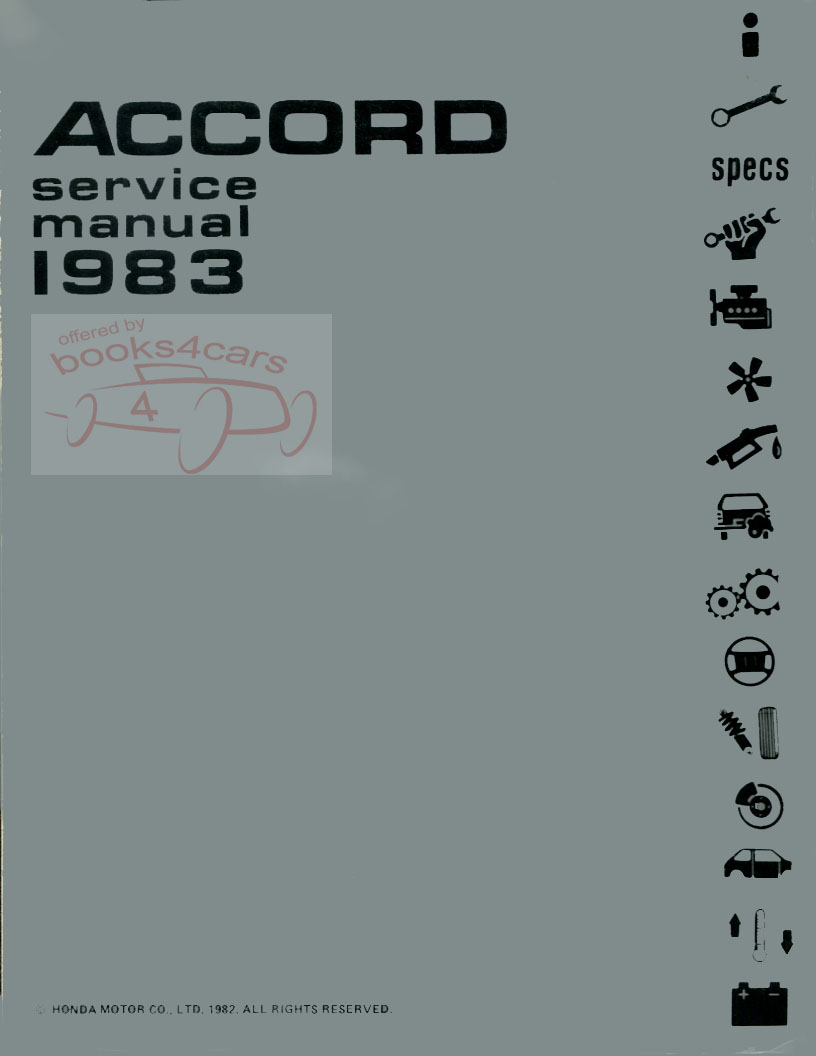 83 Accord Shop Service Repair Manual by Honda