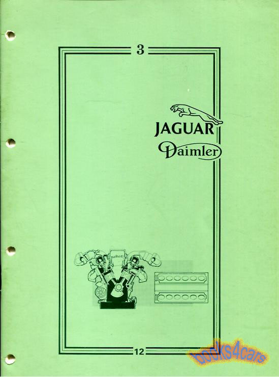79-87 XJ6 Series 3 12-Cylinder Engine Shop Service Repair Manual by Jaguar Book 3 V12