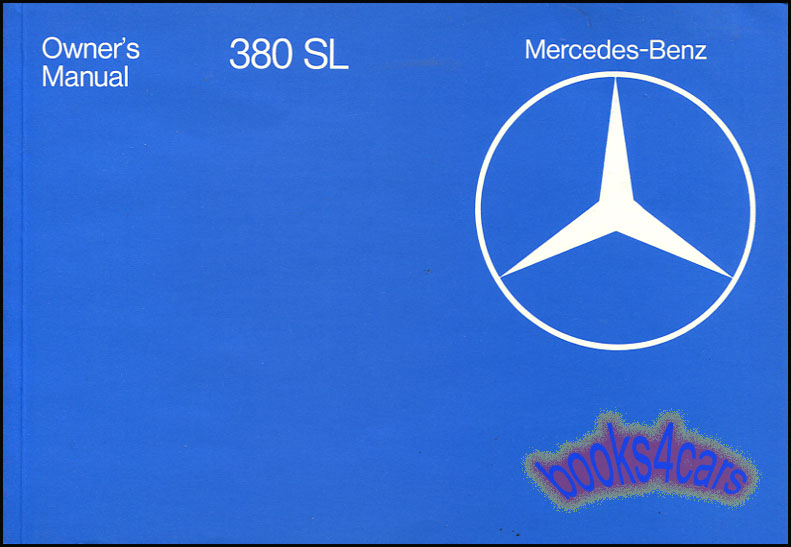 83 380SL owners manual by Mercedes for 380 SL
