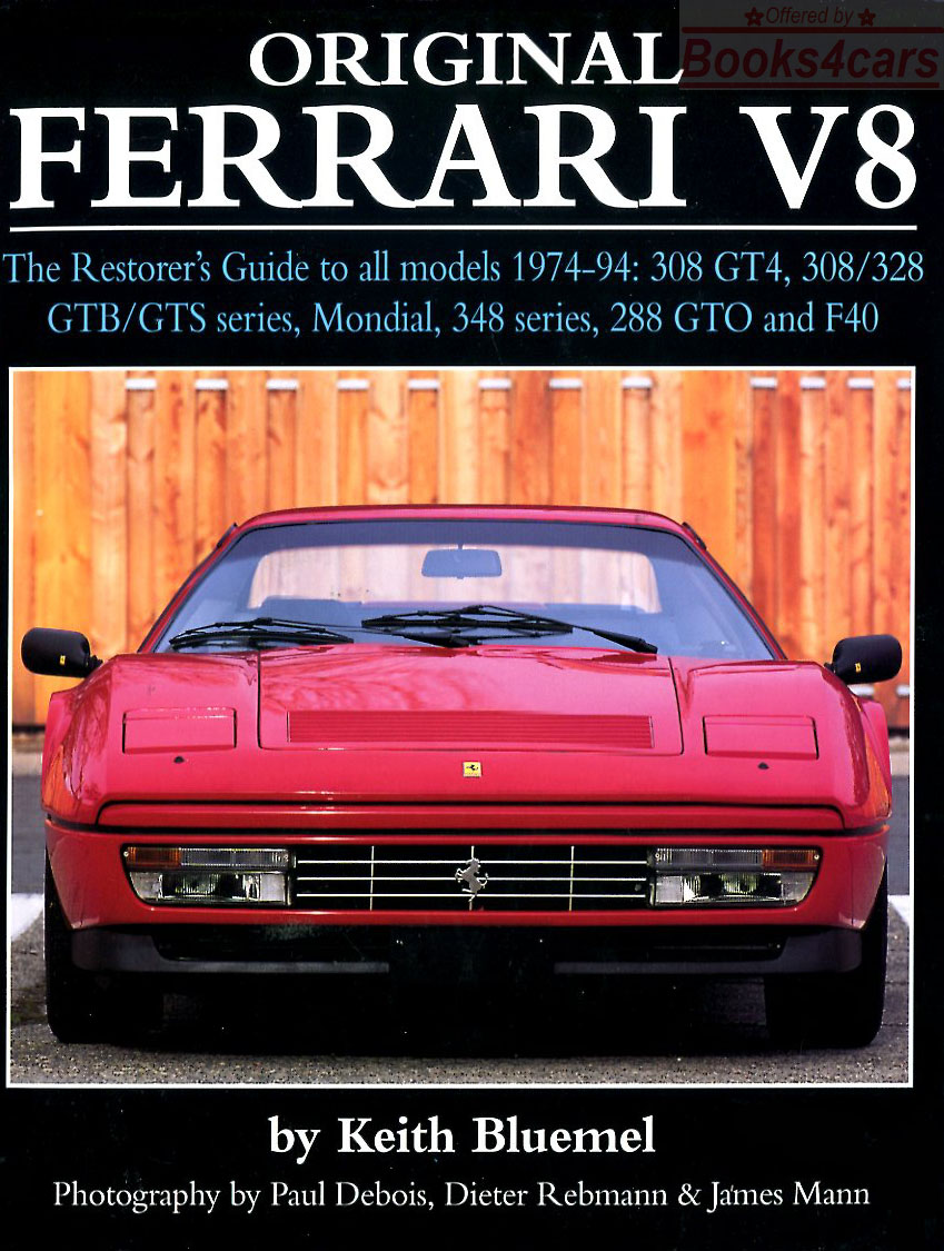 74-94 Original V8 restorers guide to all V8 & 308 Ferrari models 128 hardbound pgs by K. Bluemel