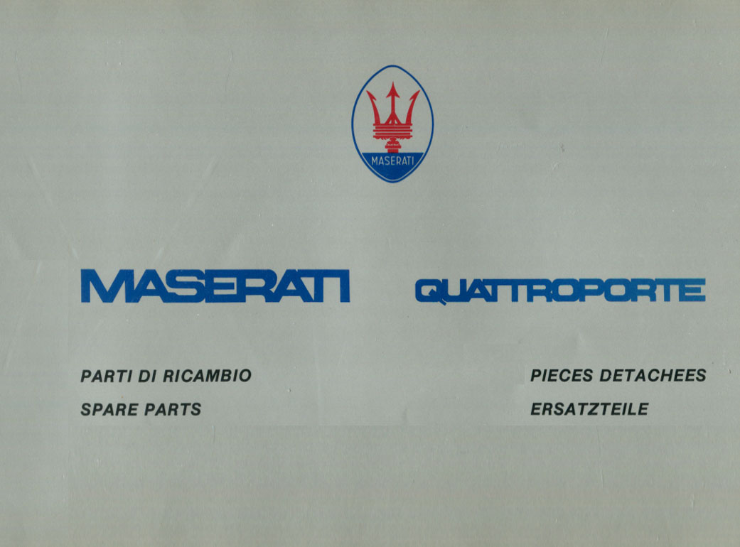 80-87 Quattroporte Parts Manual by Maserati