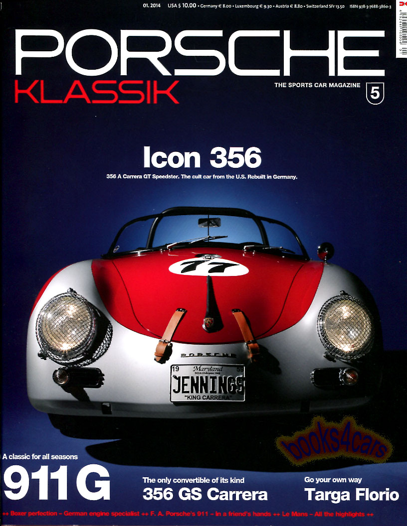 Porsche Klassik Magazine Jan 2014 No. 5 130pgs featuring various 356 & 911