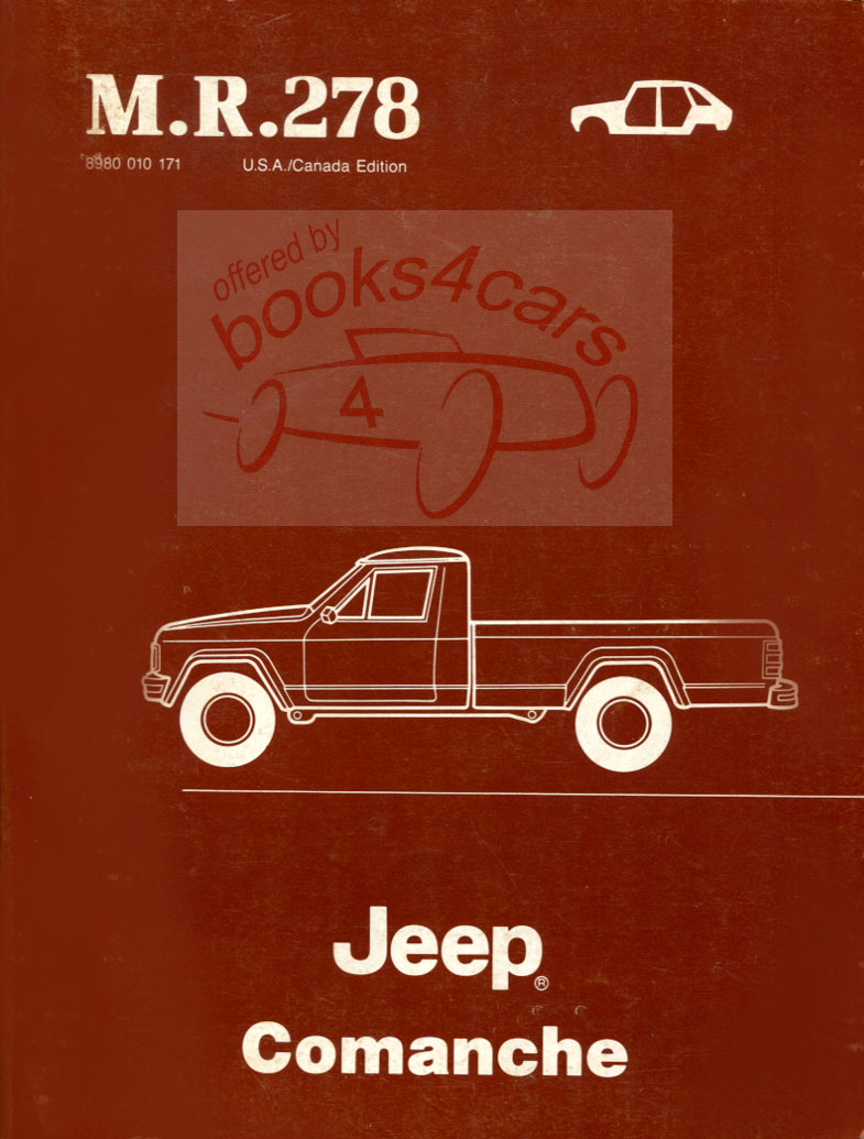 86-88 Comanche Bodywork Shop Service Repair Manual by Jeep