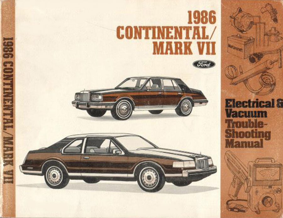 86 Continental & Mark VII Electrical Vacuum Troubleshooting Manual by Lincoln MkVII Mk7 MK VII