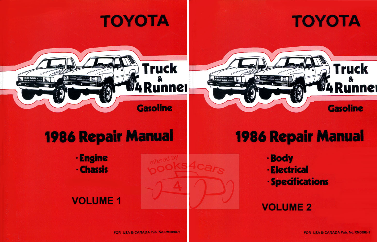 86 Truck & 4Runner Engine & Chassis & Body Shop Service Repair Manual by Toyota gasoline only