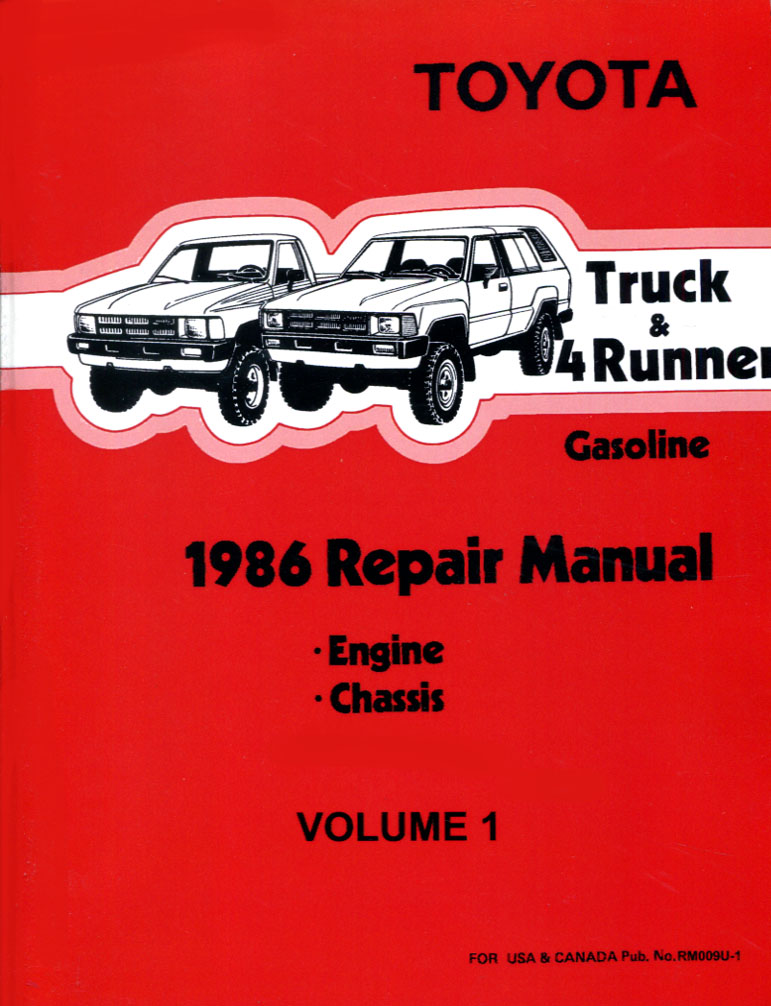 86 Truck & 4Runner Engine & Transmission Shop Service Repair manual by Toyota.