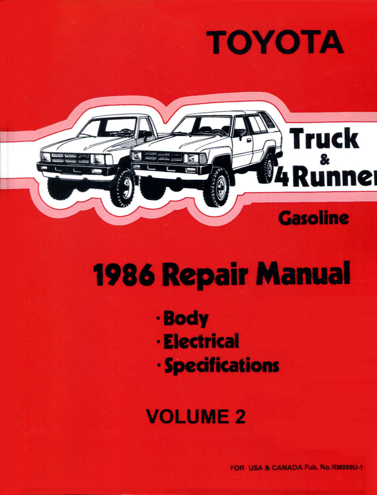 86 Truck & 4Runner Chassis & Body Shop Service Repair manual by Toyota.