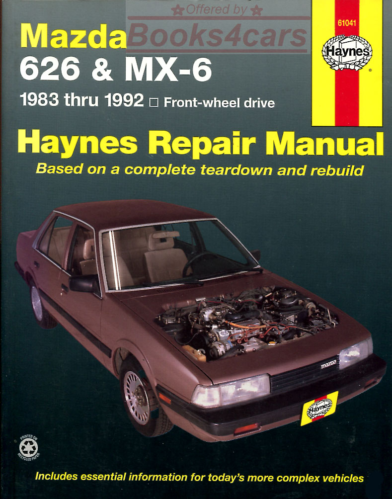 83-92 626 & MX6 shop service repair manual for Mazda by Haynes